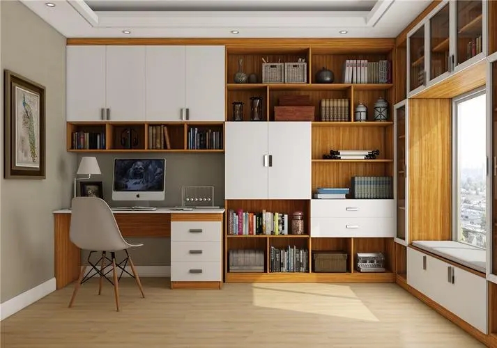 書房裝修設(shè)計定制書柜常見款式有哪幾種？